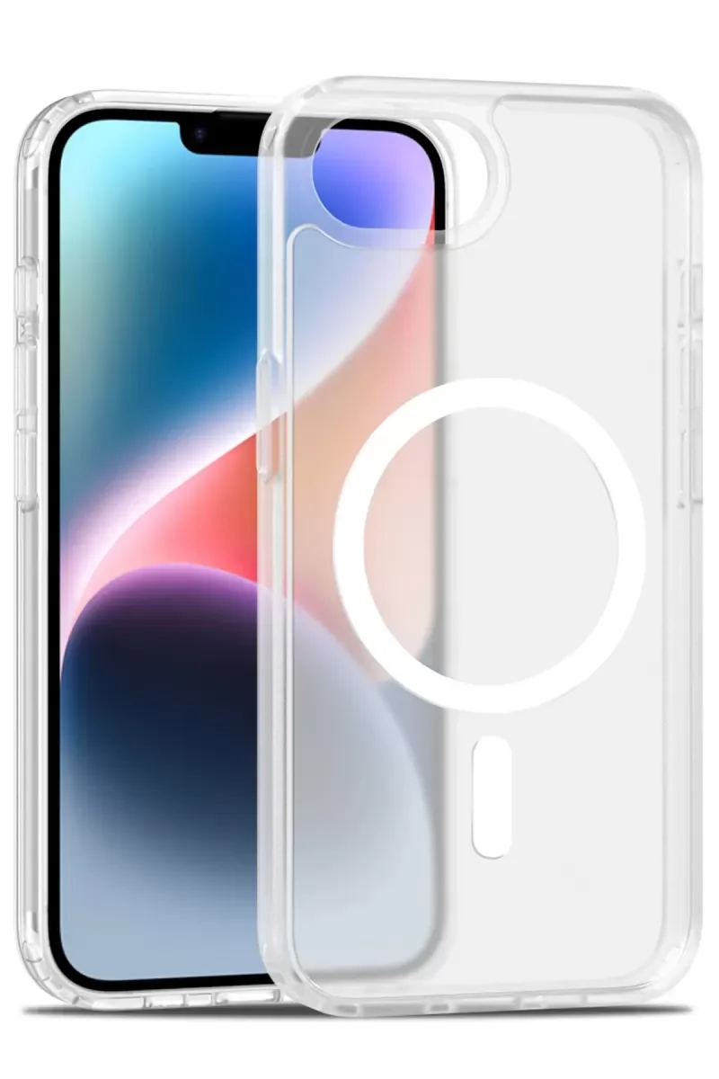 iPhone 16E ile Uyumlu Jota MagSafe Şeffaf Kılıf - Premium Silikon Çift Katmanlı Koruma