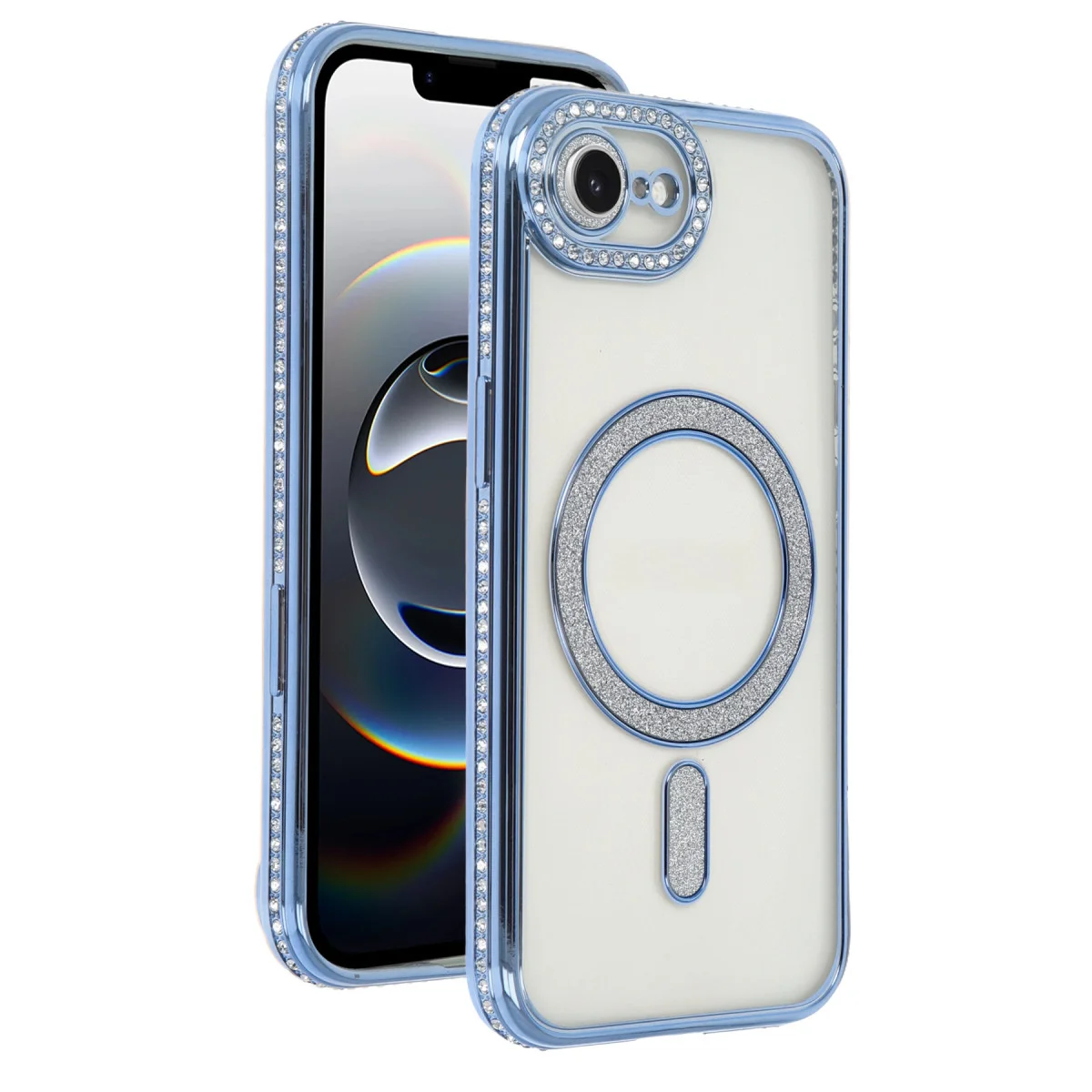 iPhone 16E Joke Simli Magneticsafe Kılıf - Mavi TPU Kalkan