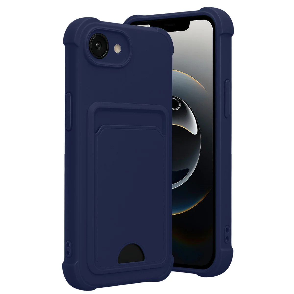 iPhone 16E Kelvin Kartvizitli Silikon Kılıf - Lacivert