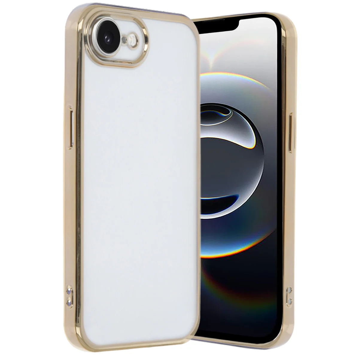 iPhone 16E Kılıf Razer Lensli Silikon - Gold