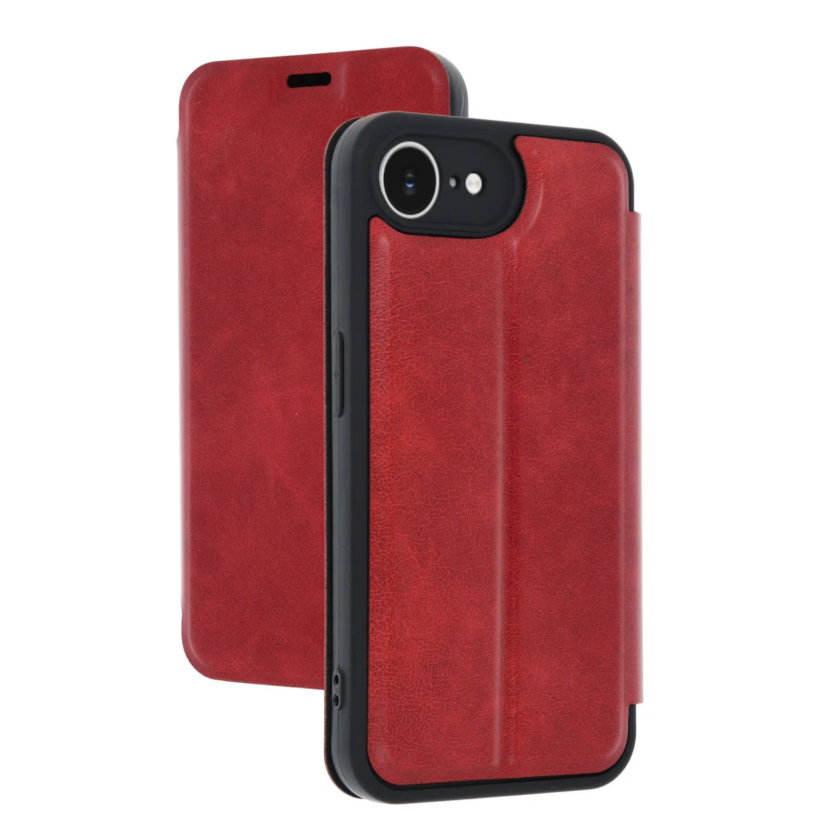 iPhone 16E Kırmızı Flip Cover - Ekran Koruma, Cüzdan ve Stand Özellikli
