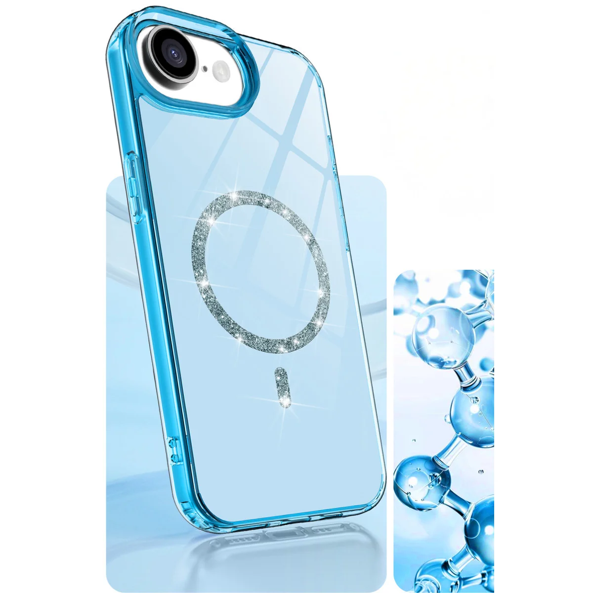 iPhone 16E Live Diamond Magsafe Kapak - Şeffaf & Premium Koruma