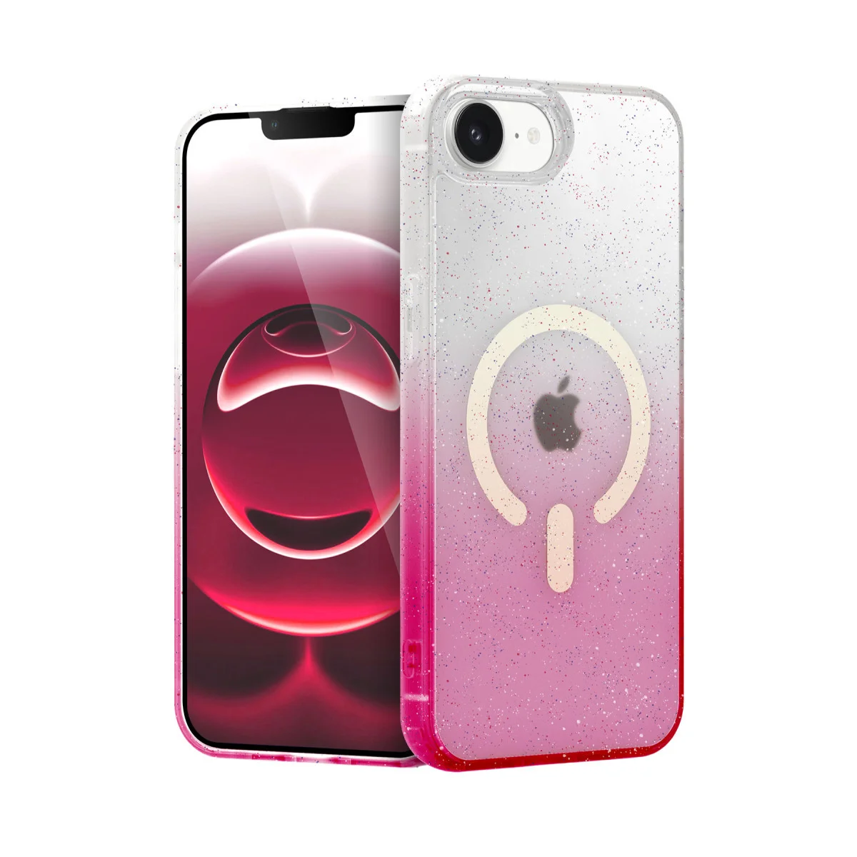 iPhone 16E Pummel Shiny Magsafe Kapak - Pembe