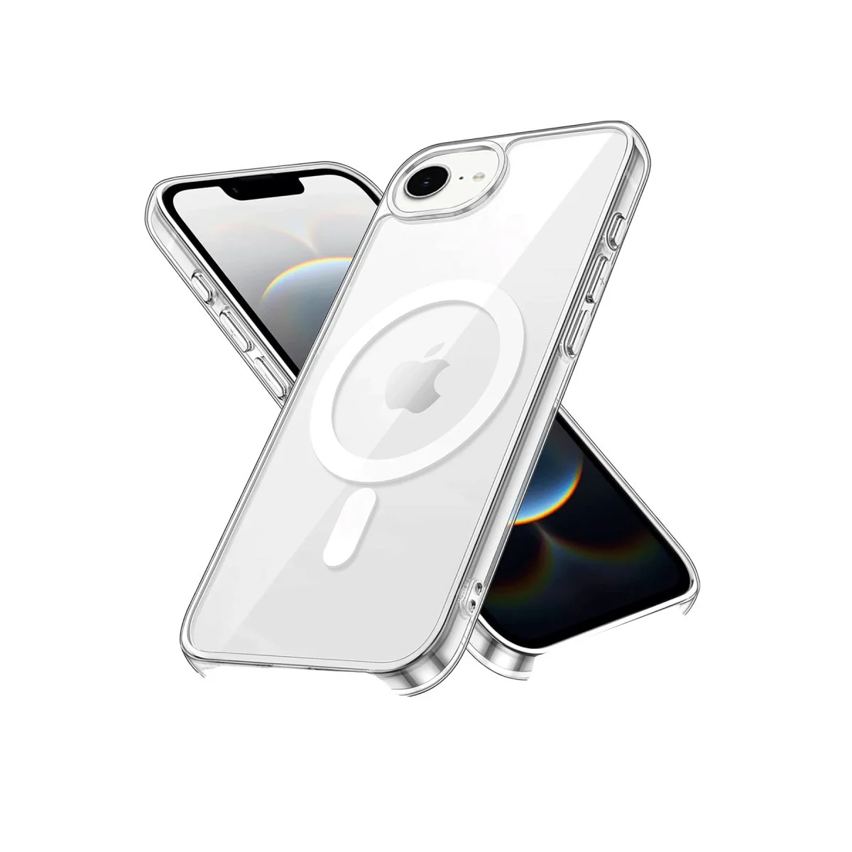 iPhone 16E Şeffaf Magsafe Kılıf - PC Malzeme, Güvenli Şarj ve Darbe Koruması