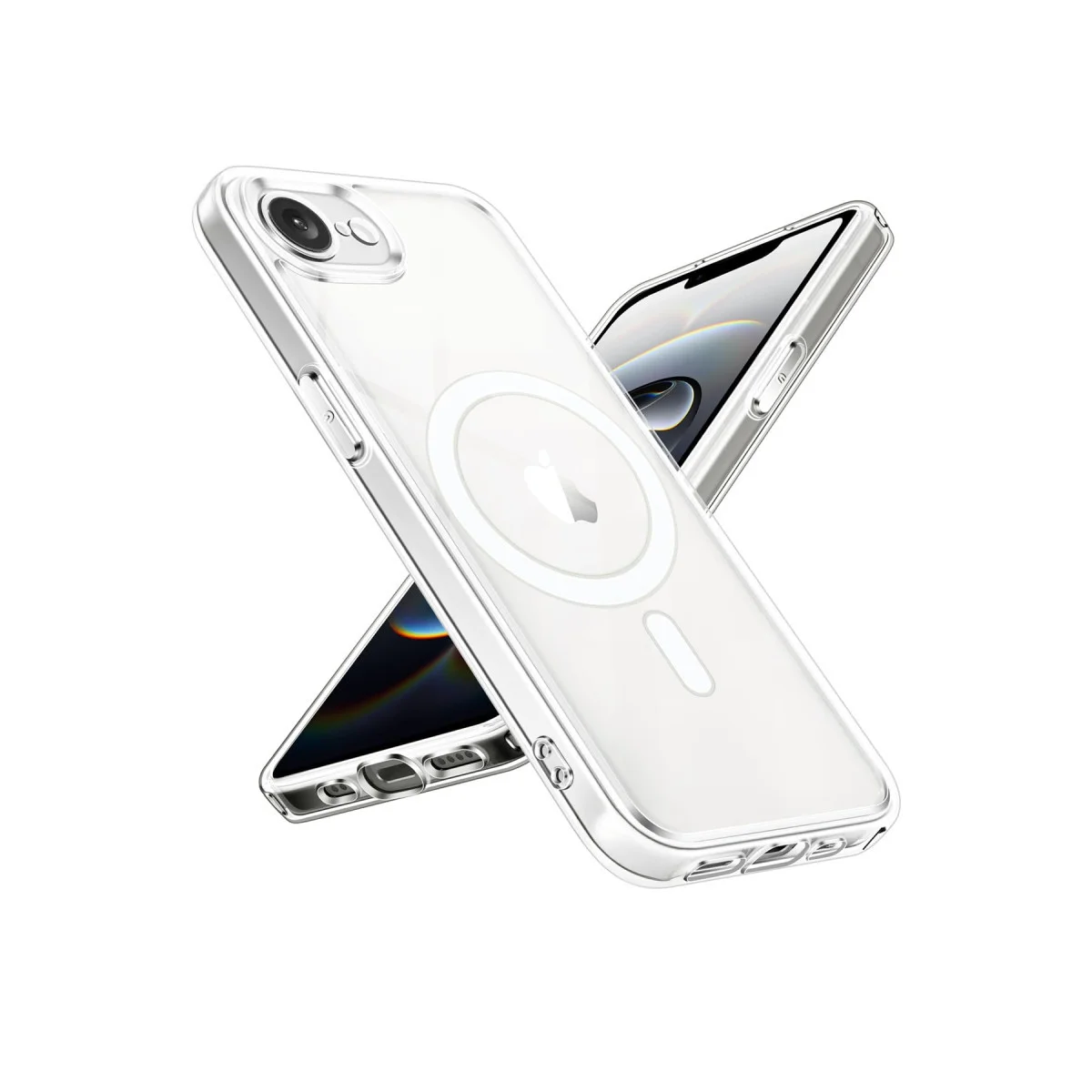 iPhone 16E Şeffaf Silikon Kılıf MagSafe Uyumlu - Kablosuz Şarj Destekli