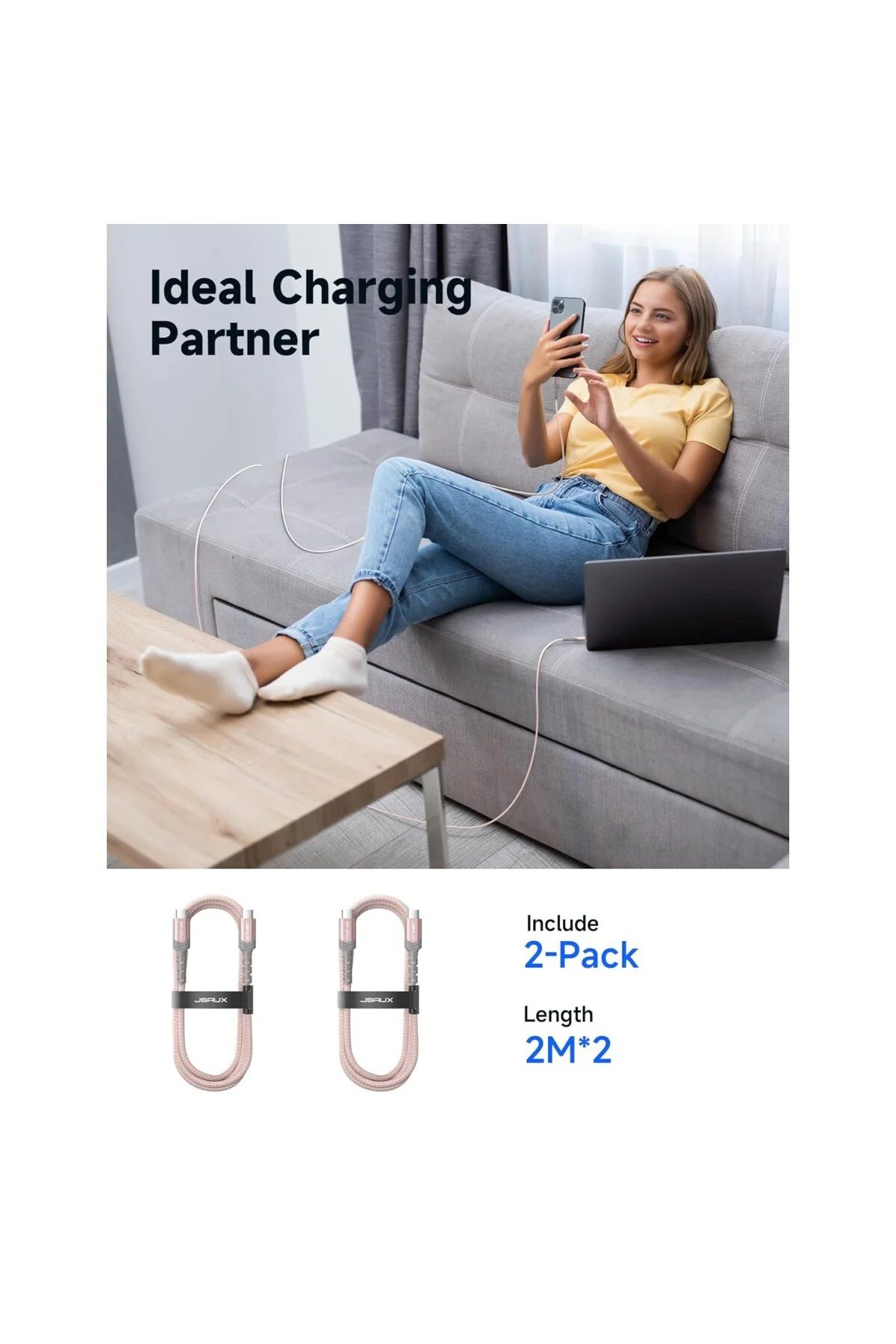iPhone 17, 100W/5A USB C için USB C kablosu, dokuma şarj kablosu, hızlı şarj kablosu,