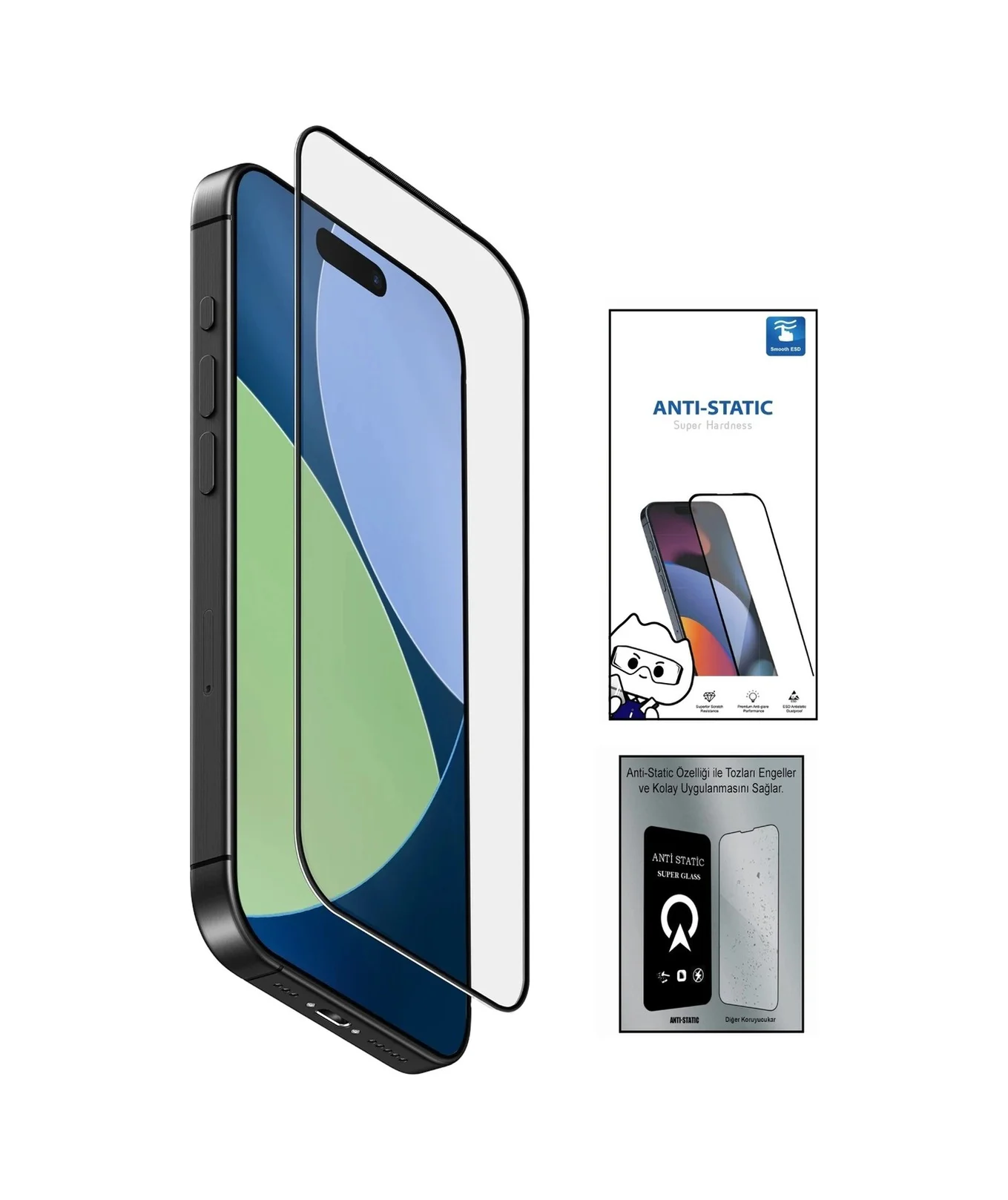 İphone 17 6d Anti Static Temperli Cam Ekran Koruyucu Kırılmaz Full Kaplama