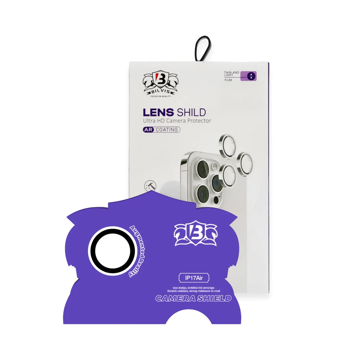 iPhone 17 Air Bilvis Titan Kamera Lens - Gümüş 9H AR Kaplama ve Patlama Dayanıklı Koruma