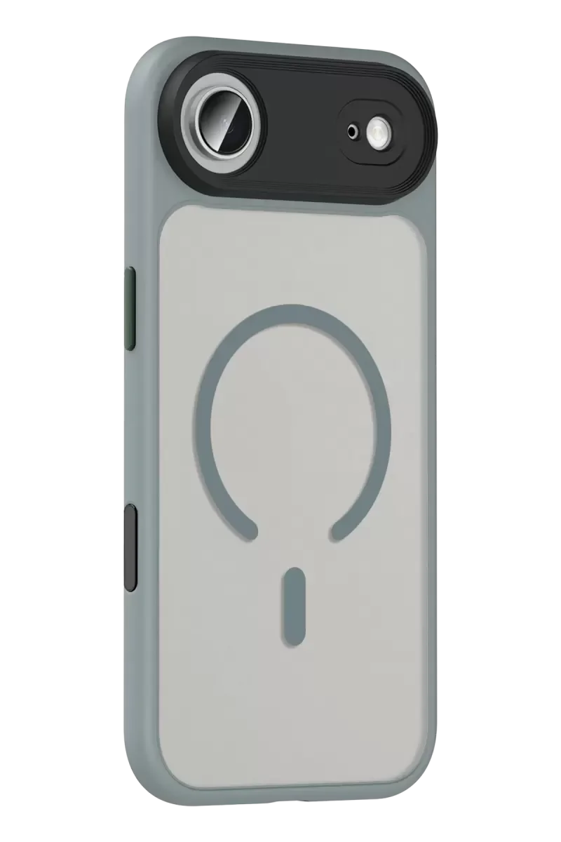 iPhone 17 Air ile Uyumlu Megane MagSafe Kapak - Titan Gri, 360° Askeri Sınıf Koruma