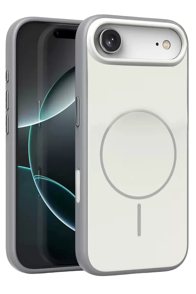iPhone 17 Air ile Uyumlu MagSafe Kılıf - Gri, Darbe Önleyici ve Kaymaz Koruma