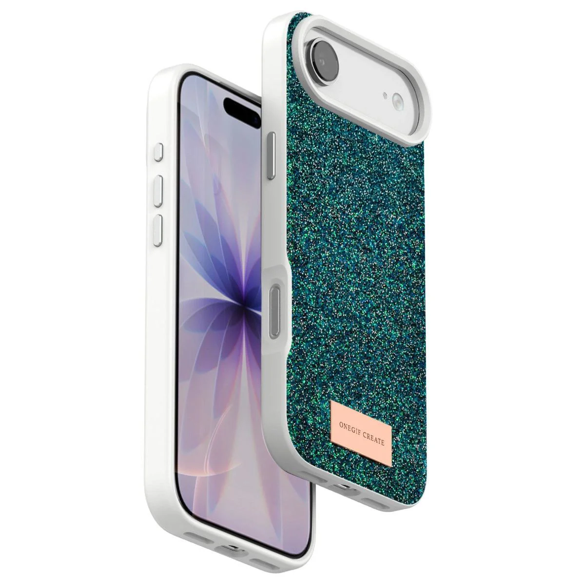 iPhone 17 Air ile Uyumlu Bright Simli Kapak - Koyu Yeşil Boncuk İşlemeli iPhone 17 Air ile Uyumlu Bright Simli Kapak - Koyu Yeşil Boncuk İşlemeli