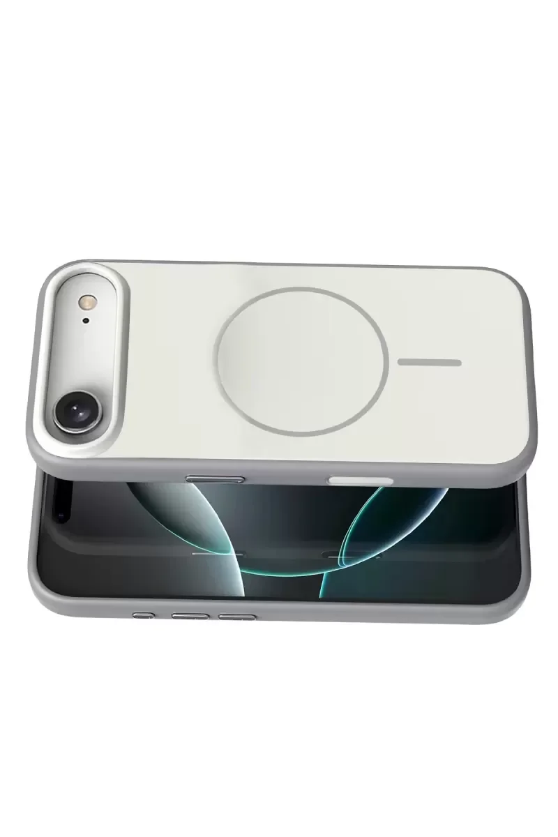 iPhone 17 Air ile Uyumlu MagSafe Kılıf - Gri, Darbe Önleyici ve Kaymaz Koruma