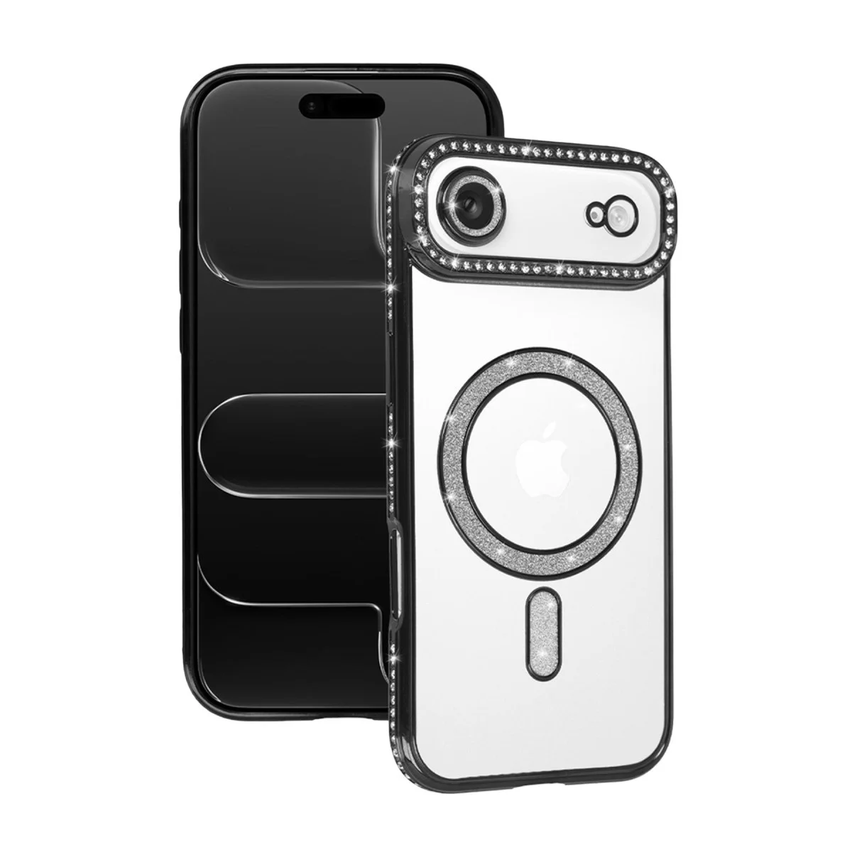iPhone 17 Air Joke Simli Magneticsafe Kılıf - Kristal Arka, Mat Kenar & Tam Koruma