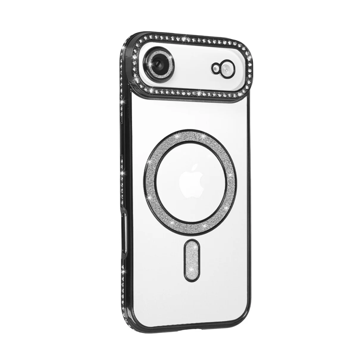 iPhone 17 Air Joke Simli Magneticsafe Kılıf - Kristal Arka, Mat Kenar & Tam Koruma