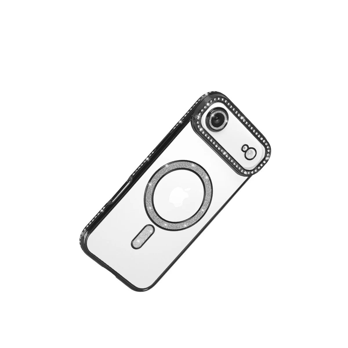 iPhone 17 Air Joke Simli Magneticsafe Kılıf - Kristal Arka, Mat Kenar & Tam Koruma