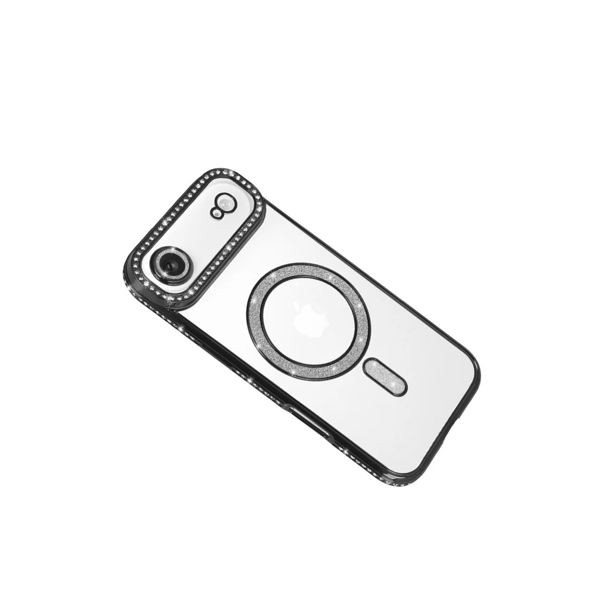 iPhone 17 Air Joke Simli Magneticsafe Kılıf - Kristal Arka, Mat Kenar & Tam Koruma