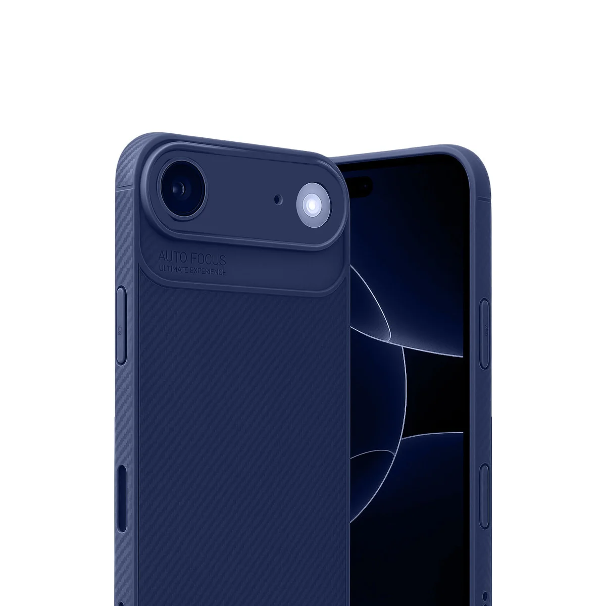 iPhone 17 Air Karbon Fiber Kapak - Lacivert, Otomatik Odak & Tam Koruma