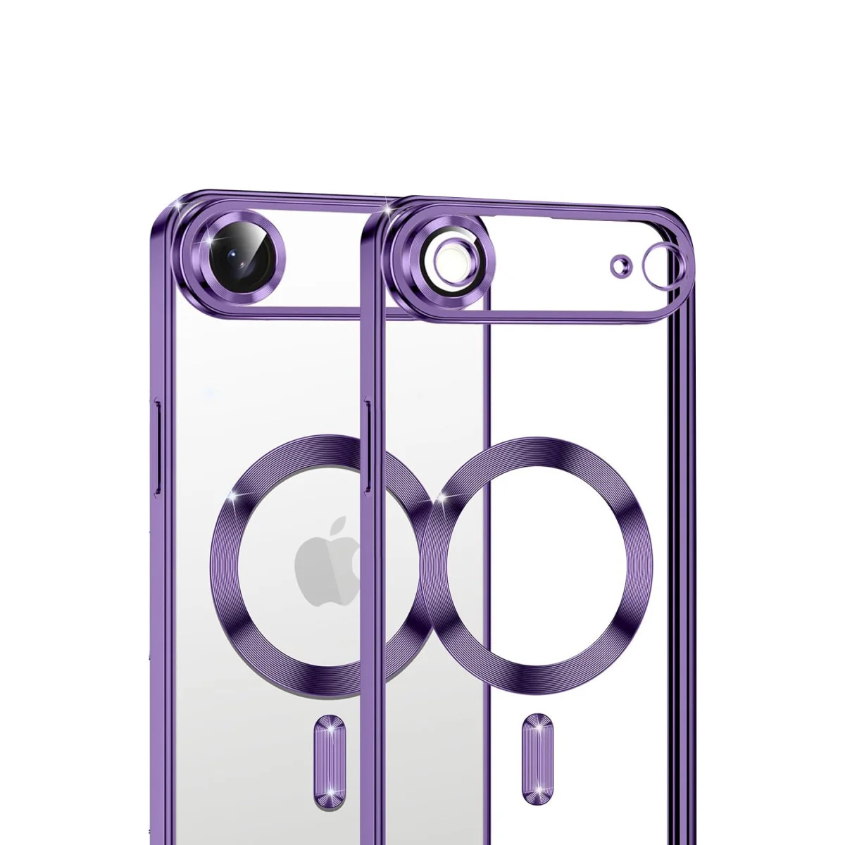 iPhone 17 Air Kross Magneticsafe Mor Kapak - Ultra Şeffaf Kristal Berraklık ve Güçlü Manyetik Bağlantı