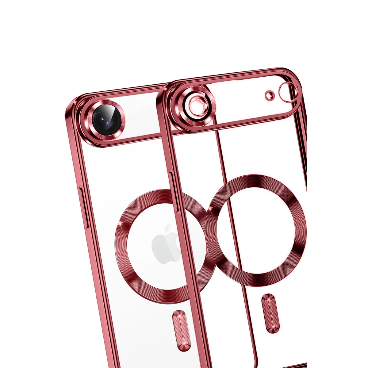 iPhone 17 Air Kross Magneticsafe Kapak - Kırmızı Şeffaf ve Kırılgan Çizilmelere Karşı Korumalı