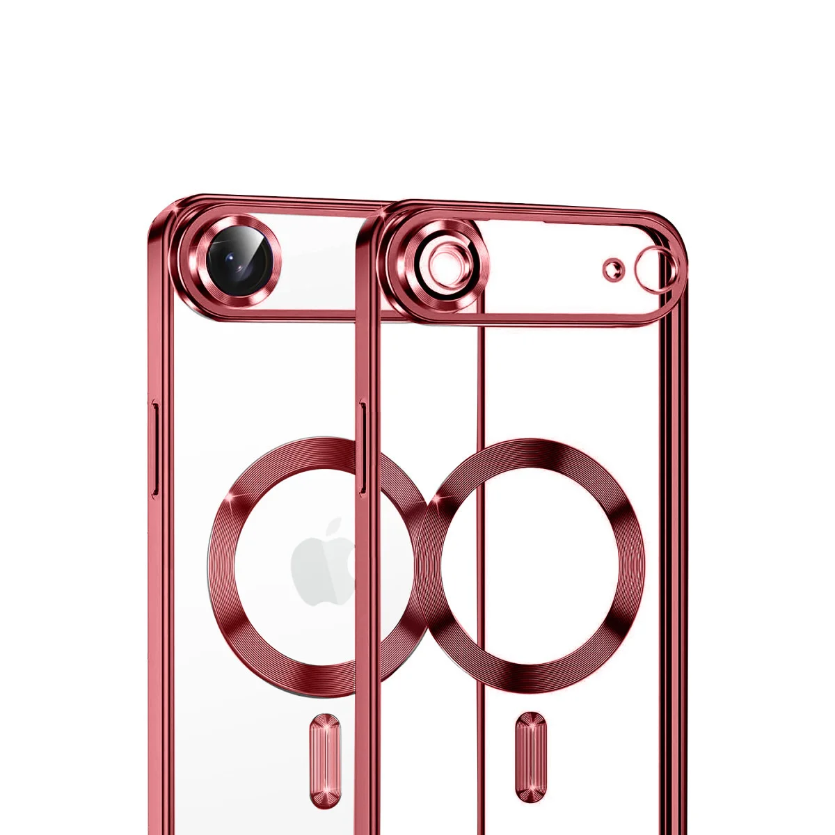 iPhone 17 Air Kross Magneticsafe Kapak - Kırmızı Şeffaf ve Kırılgan Çizilmelere Karşı Korumalı