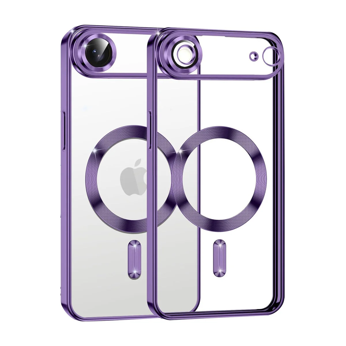 iPhone 17 Air Kross Magneticsafe Mor Kapak - Ultra Şeffaf Kristal Berraklık ve Güçlü Manyetik Bağlantı