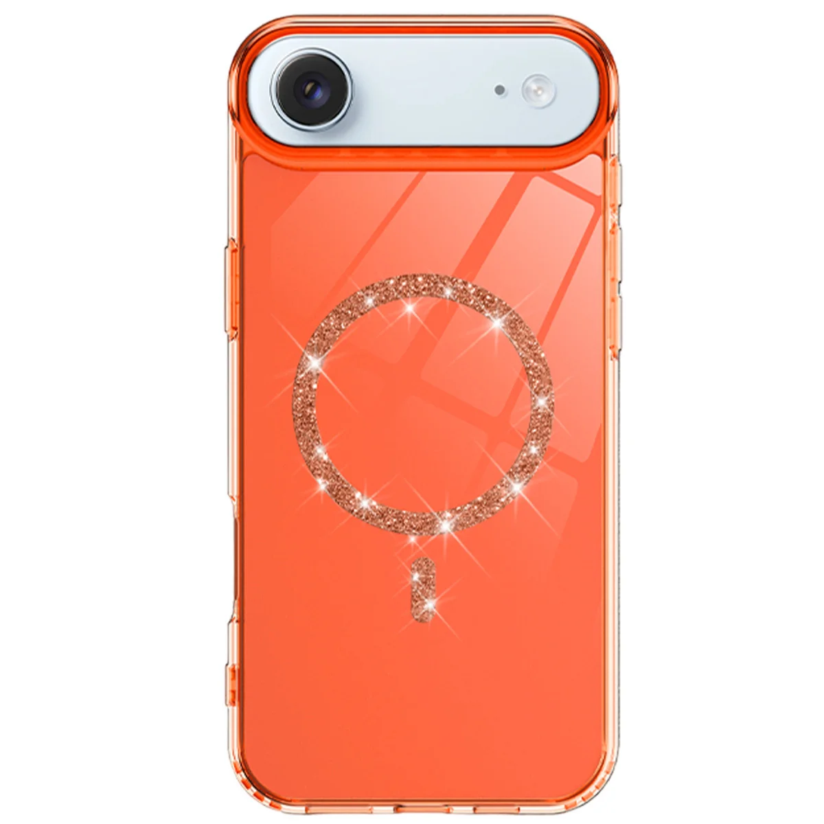 iPhone 17 Air Live Diamond Magsafe Kapak Turuncu - Kristal Berraklıkta Premium Koruma