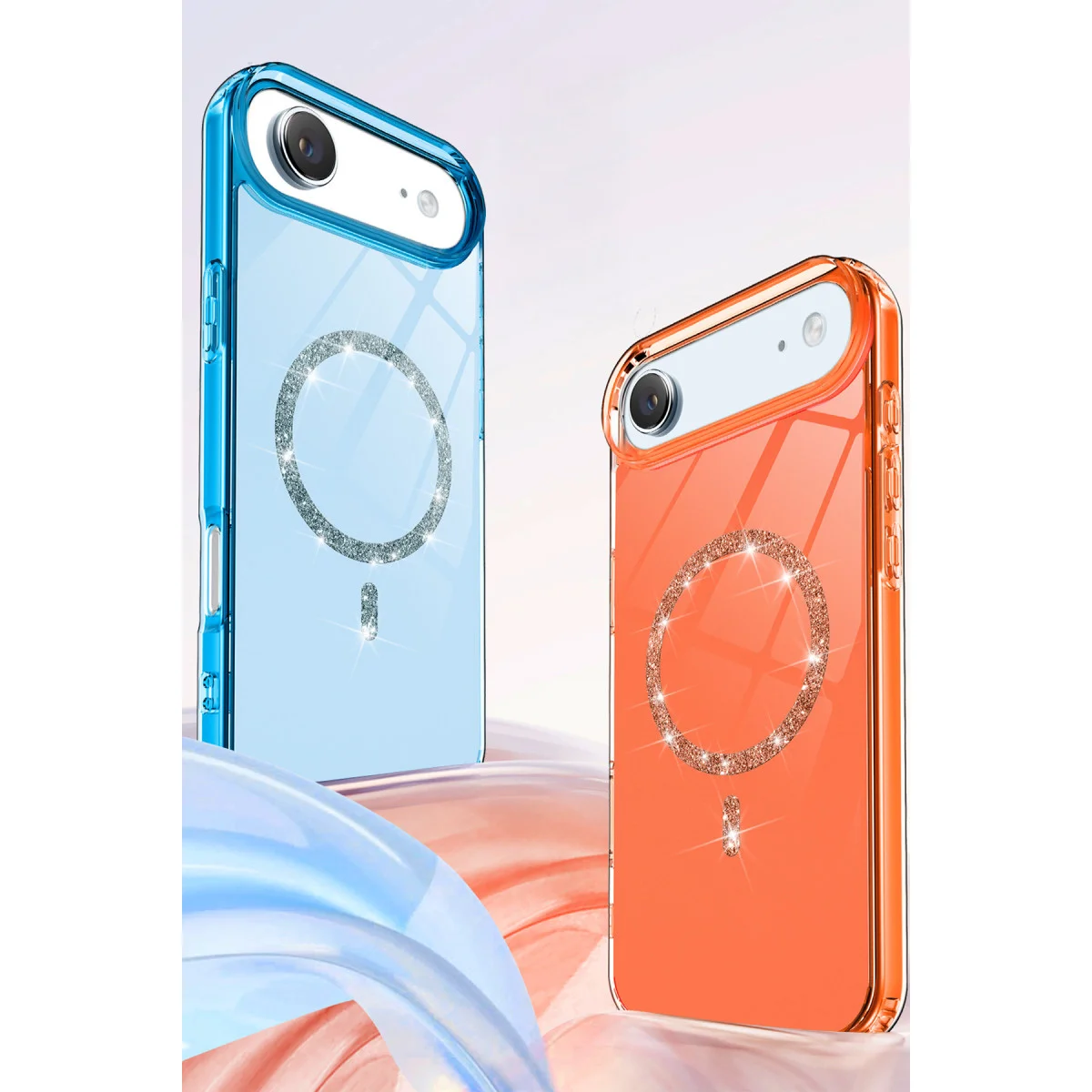iPhone 17 Air Live Diamond Magsafe Kapak - Mavi, Darbe Emici ve İpeksi Dokulu