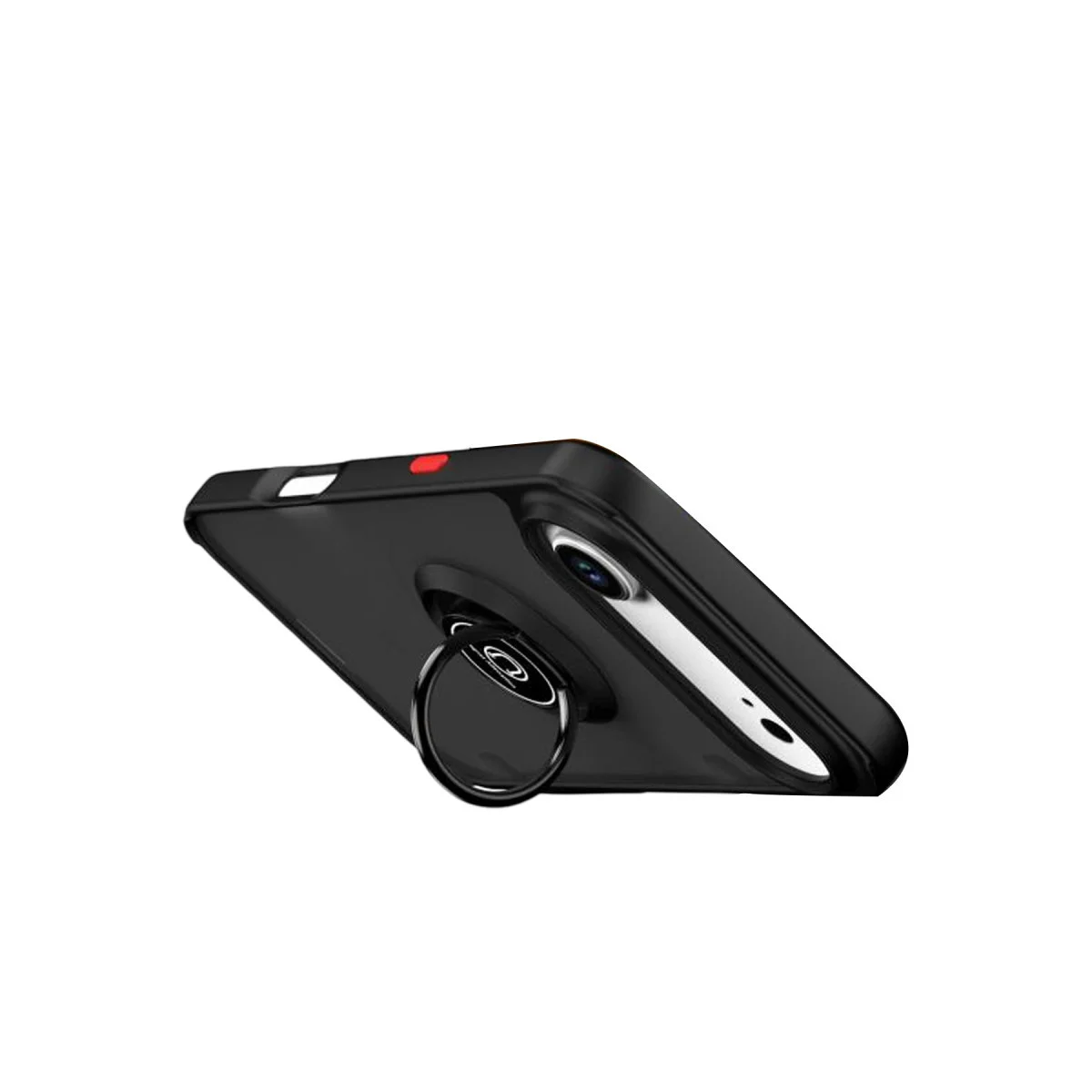 iPhone 17 Air Montreal Yüzüklü Silikon Kapak - Siyah - Fingerprint Resistant & Metal Stand