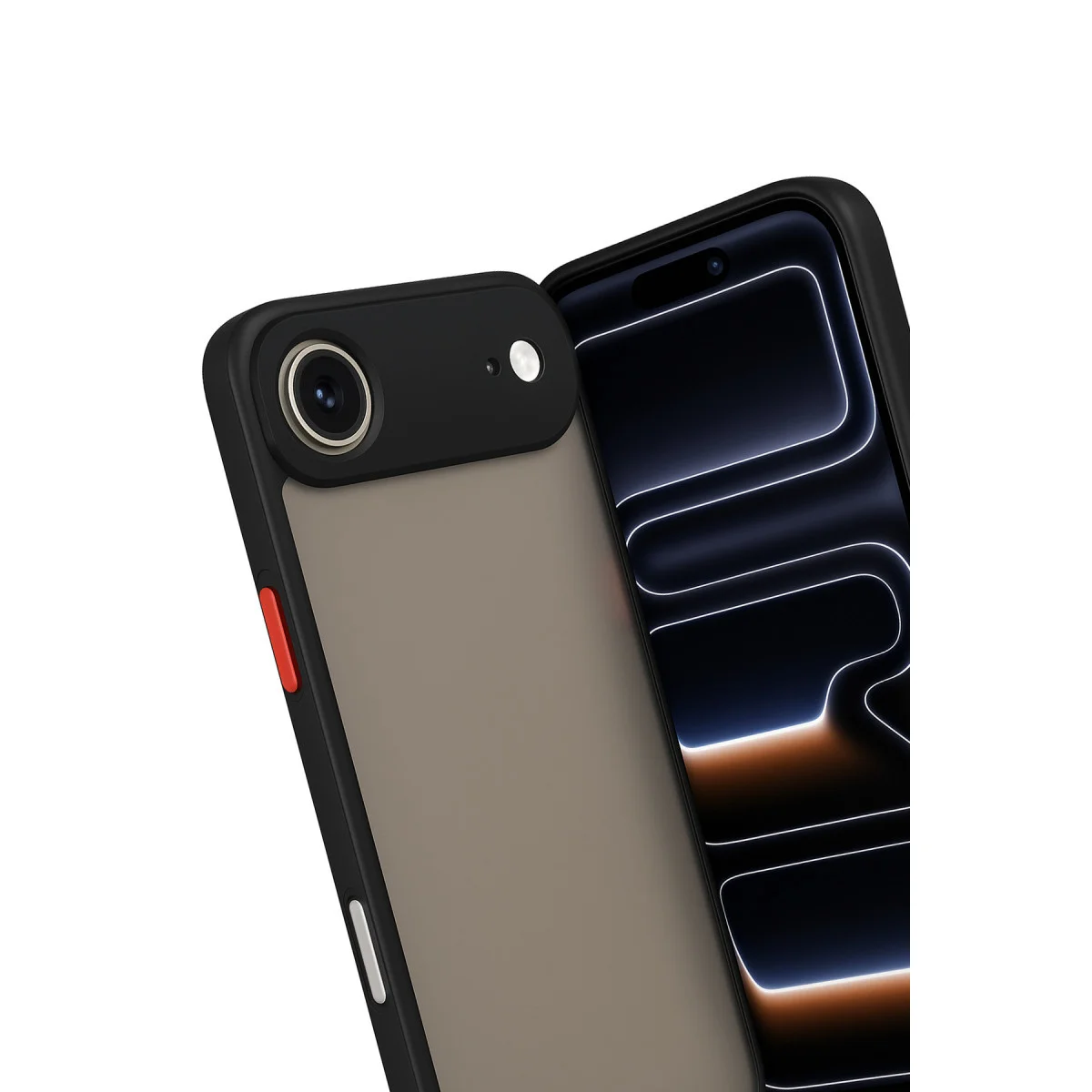 iPhone 17 Air Montreal Silikon Kılıf - Siyah Kamera Korumalı, Darbe Emici, Mat Arka Yüzey