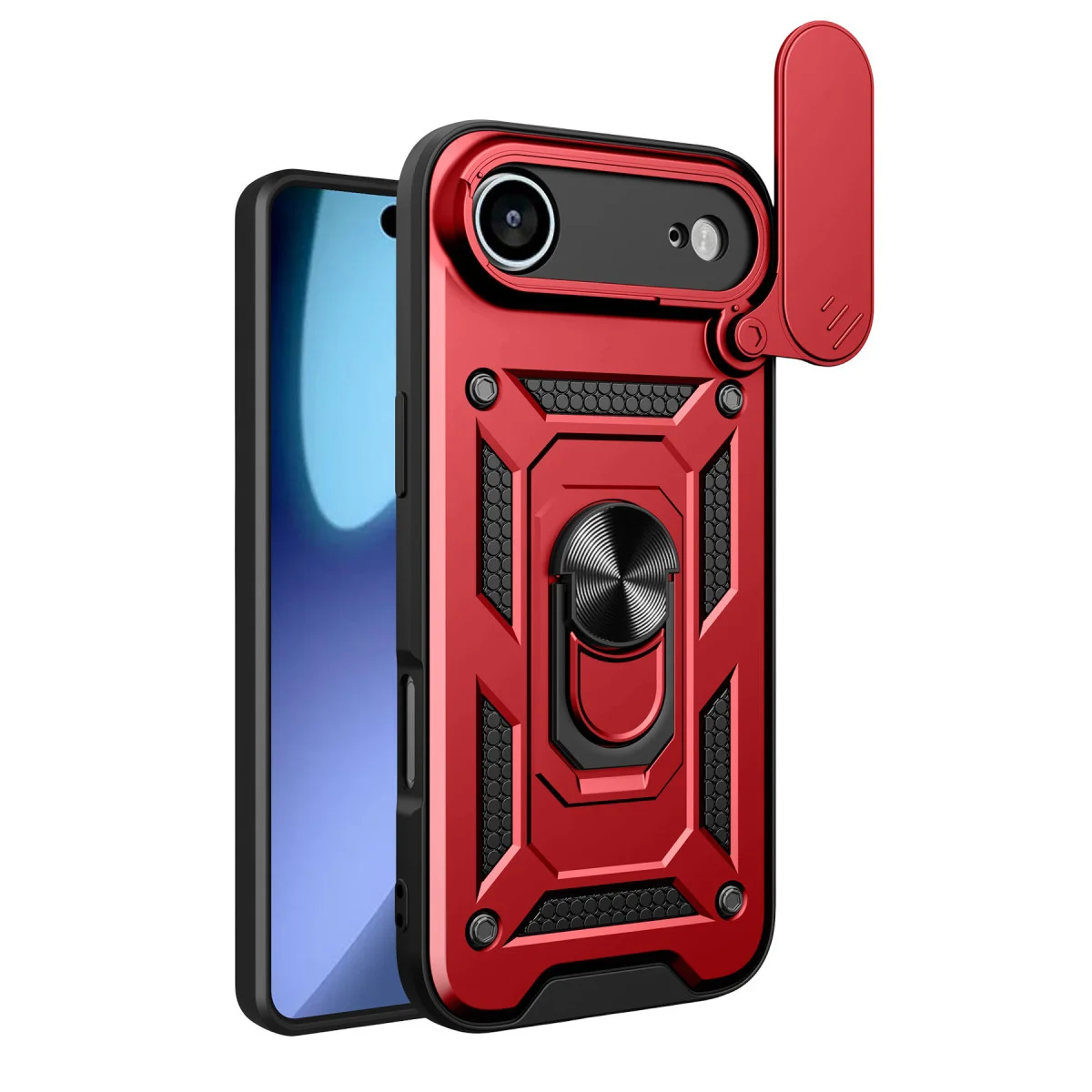 iPhone 17 Air Pars Lens Yüzüklü Silikon Kılıf Kırmızı - Maksimum Koruma ve Hafiflik
