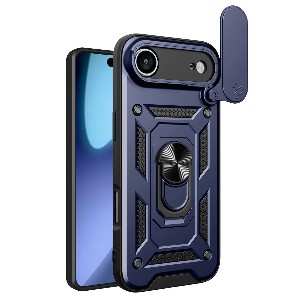 iPhone 17 Air Pars Lens Korumalı Silikon Kılıf - Lacivert