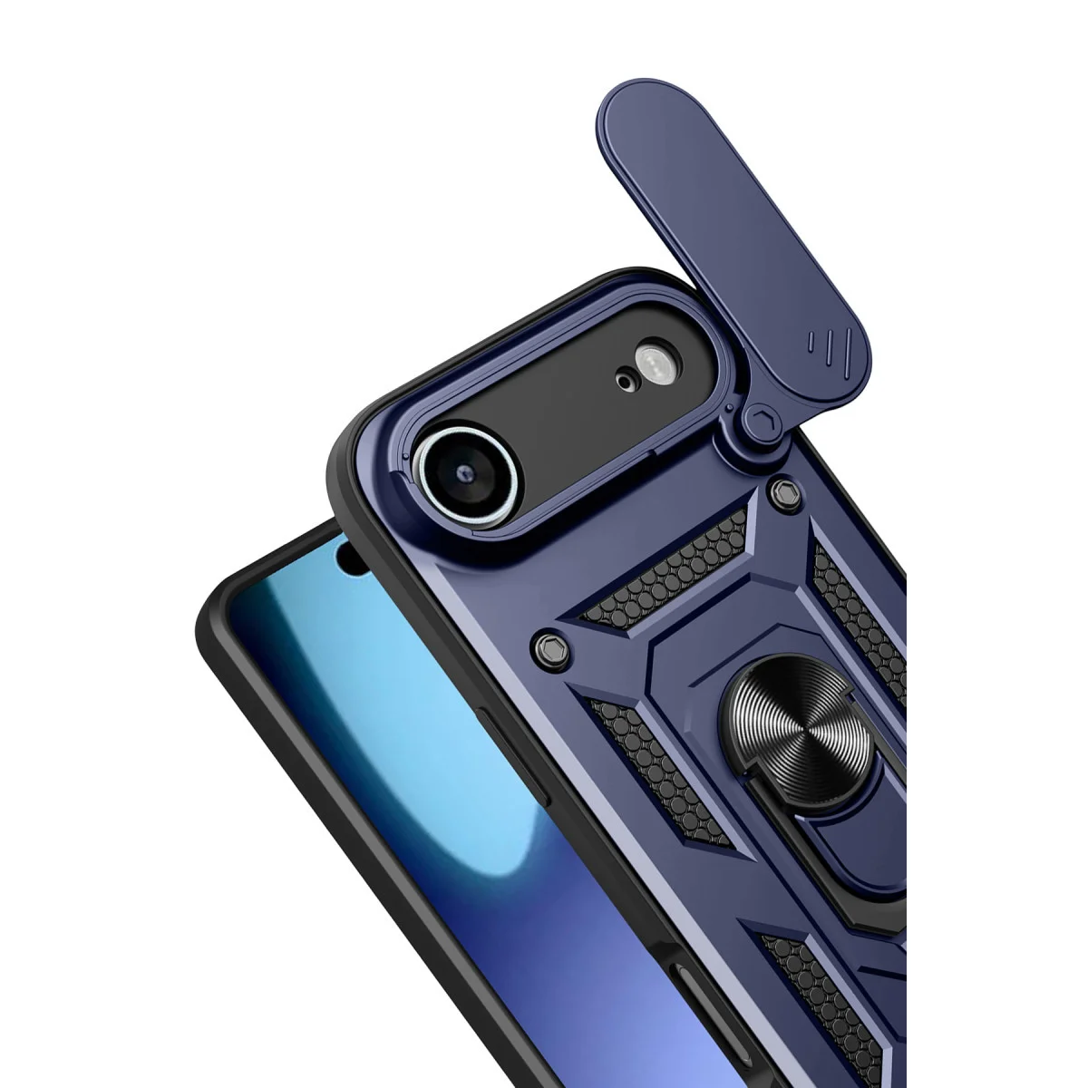 iPhone 17 Air Pars Lens Korumalı Silikon Kılıf - Lacivert