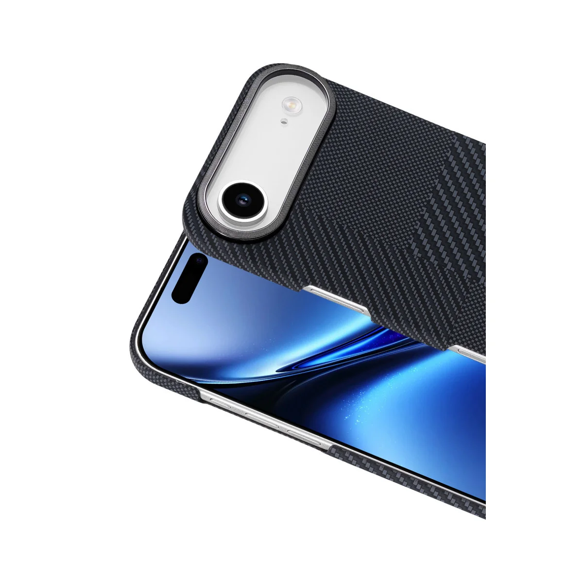 iPhone 17 Air Vega Magsafe Kapak Siyah - Kevlar Desen Simli ve Ultra İnce