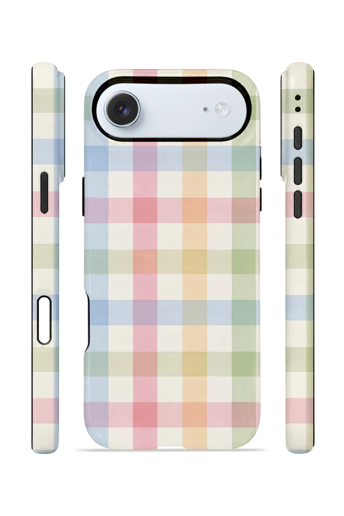 iPhone 17 Air Vorian Çift Katmanlı Kılıf Pastel Gingham