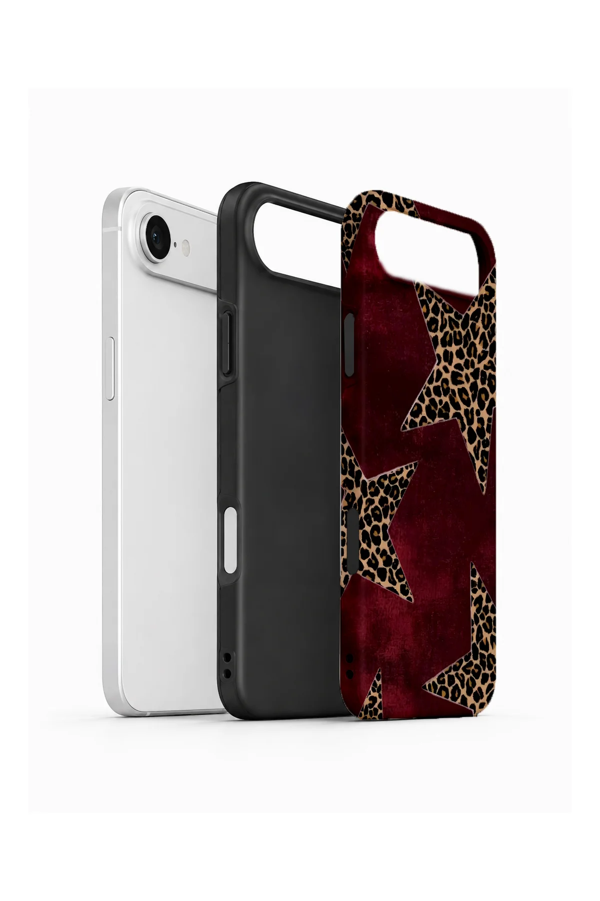 iPhone 17 Air Vorian Çift Katmanlı Kılıf Bordeaux Leopard Star