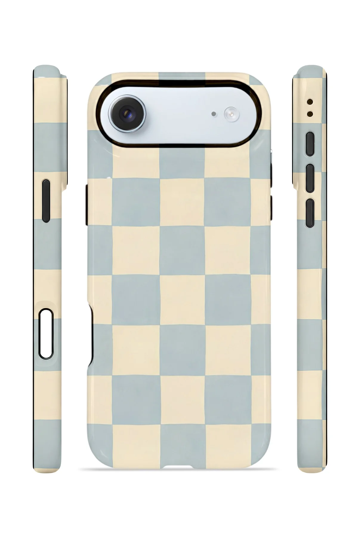 iPhone 17 Air Vorian Çift Katmanlı Kılıf Powder Blue Checker