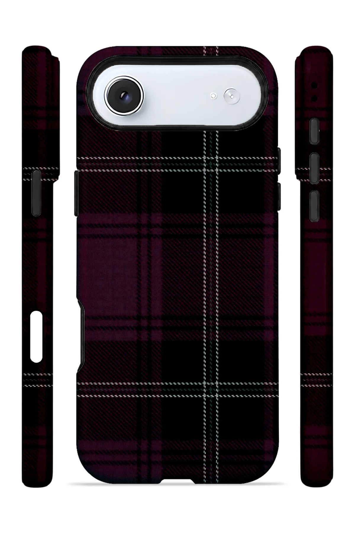 iPhone 17 Air Vorian Çift Katmanlı Mürdüm Siyah Ekose Kılıf iPhone 17 Air Vorian Çift Katmanlı Mürdüm Siyah Ekose Kılıf - Görsel 3