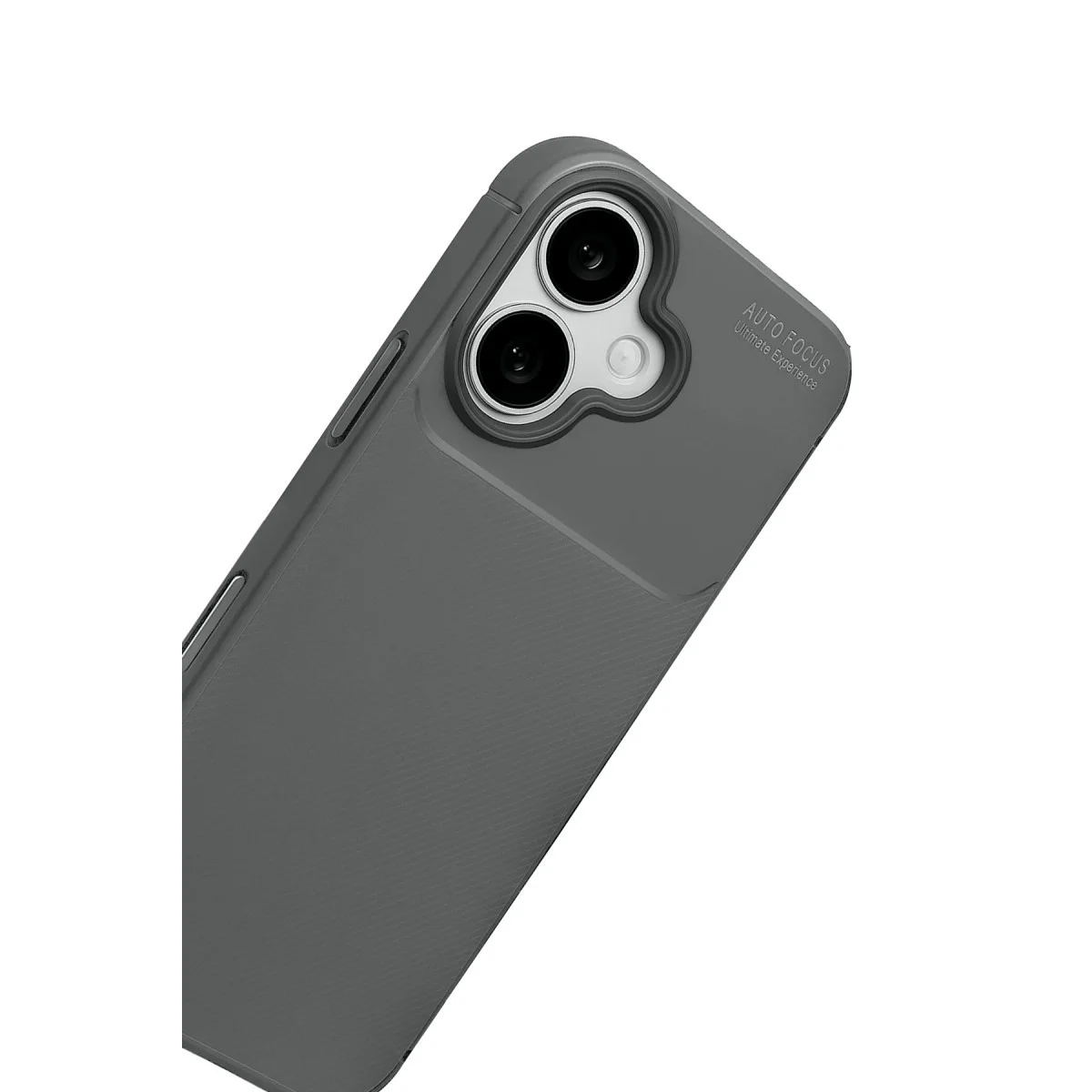 iPhone 17 Auto Focus Karbon Kapak Gri - Pürüzsüz Doku ve Maksimum Darbe Koruması