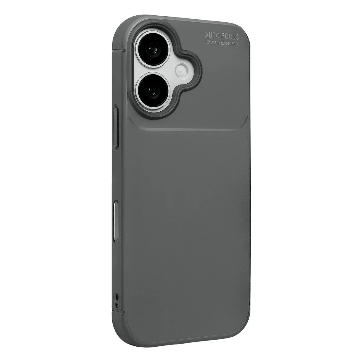 iPhone 17 Auto Focus Karbon Kapak Gri - Pürüzsüz Doku ve Maksimum Darbe Koruması