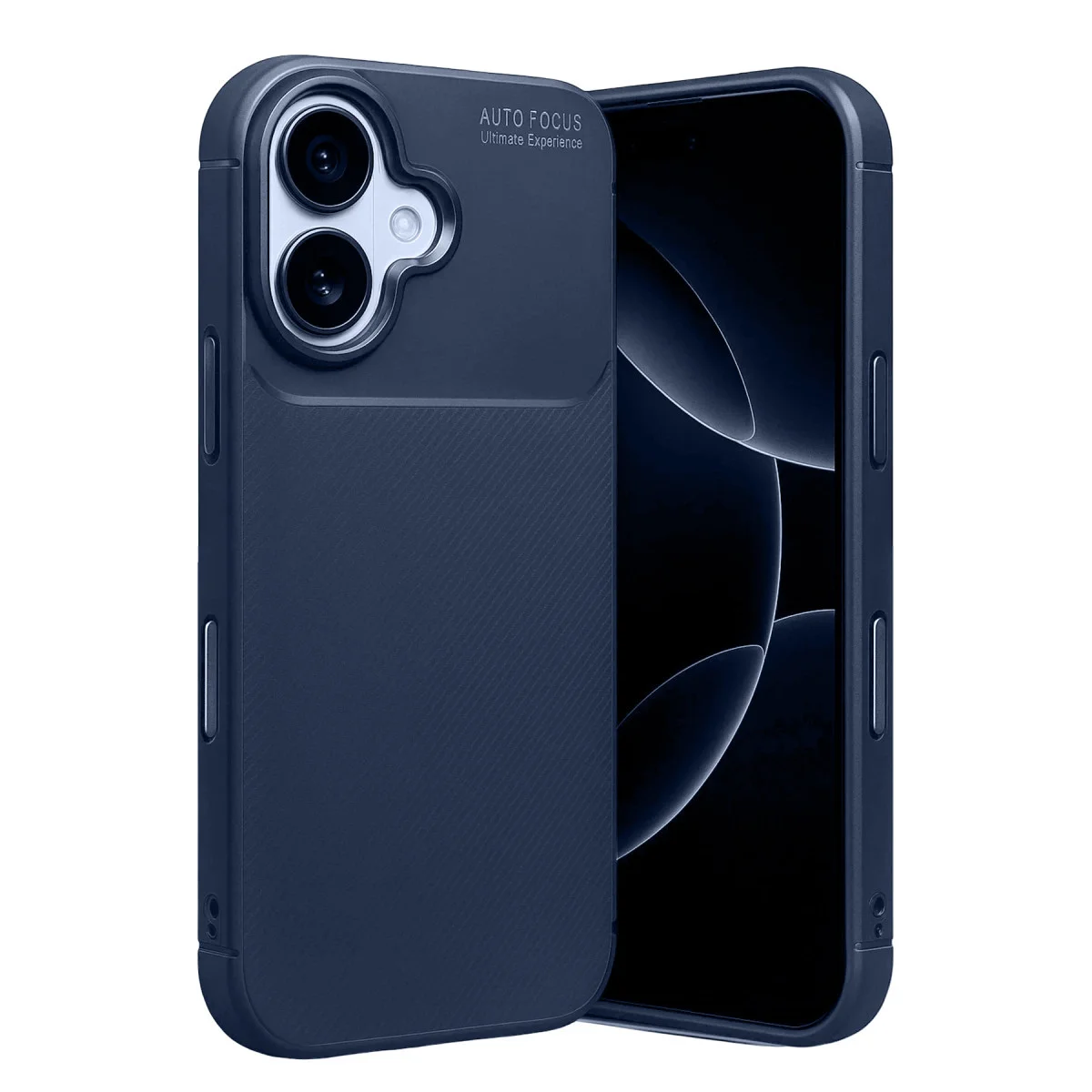 iPhone 17 Auto Focus Karbon Kapak - Lacivert, Çizilmelere Karşı Güçlü Koruma