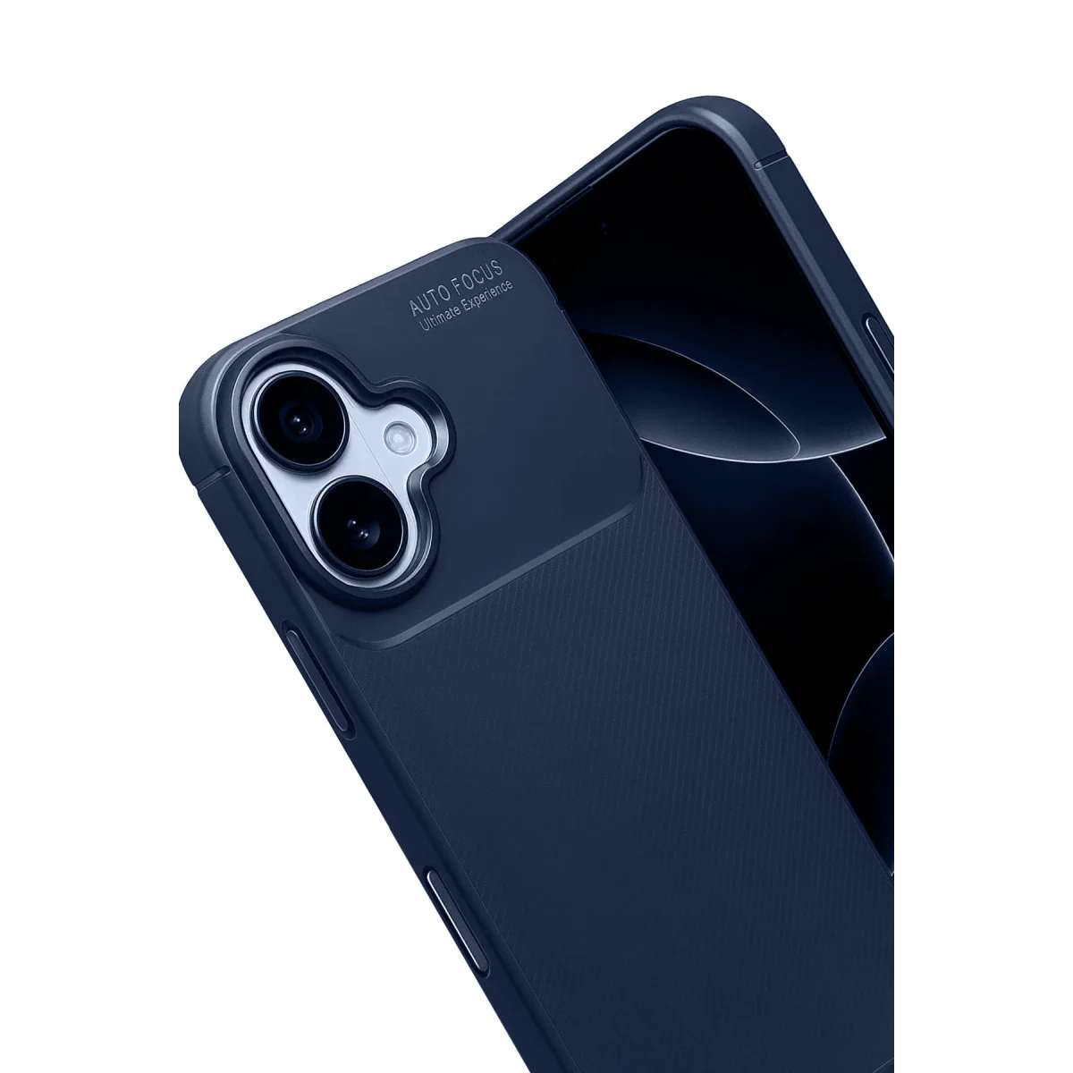 iPhone 17 Auto Focus Karbon Kapak - Lacivert, Çizilmelere Karşı Güçlü Koruma