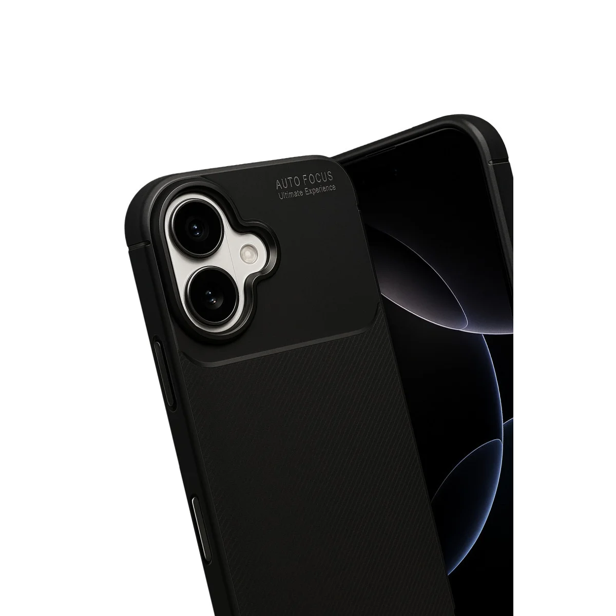 iPhone 17 Auto Focus Karbon Fiber Kapak - Siyah