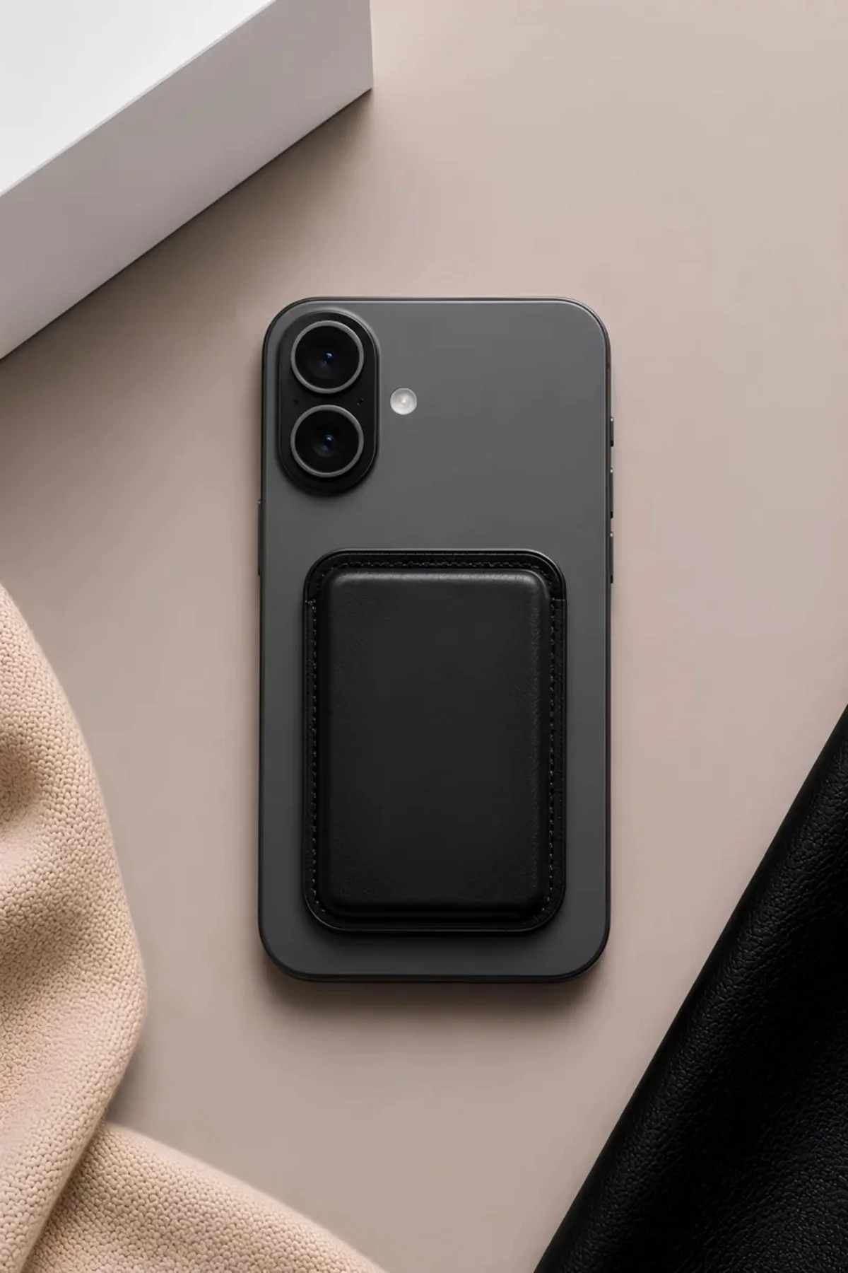 iPhone 17 Heritage Hakiki Deri Cüzdan Magsafe Noir Siyah