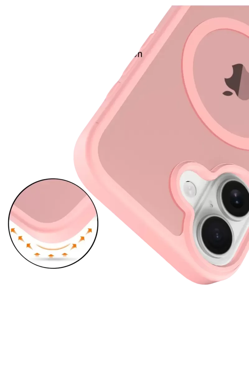 iPhone 17 ile Uyumlu MagSafe Kapak - Pudra Renk Premium Silikon Kılıf