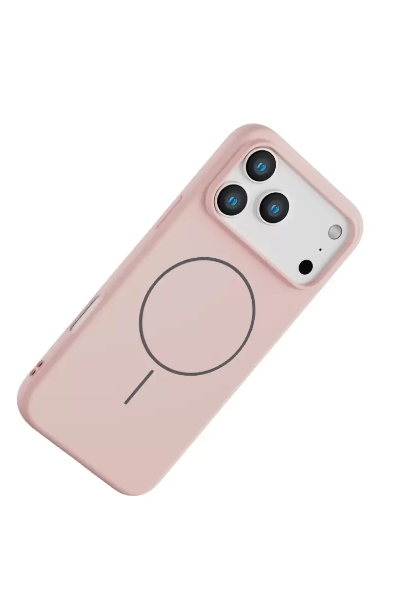 iPhone 17 ile Uyumlu Jully MagSafe Kılıf - Pudra Renk Şık ve Dayanıklı Koruma