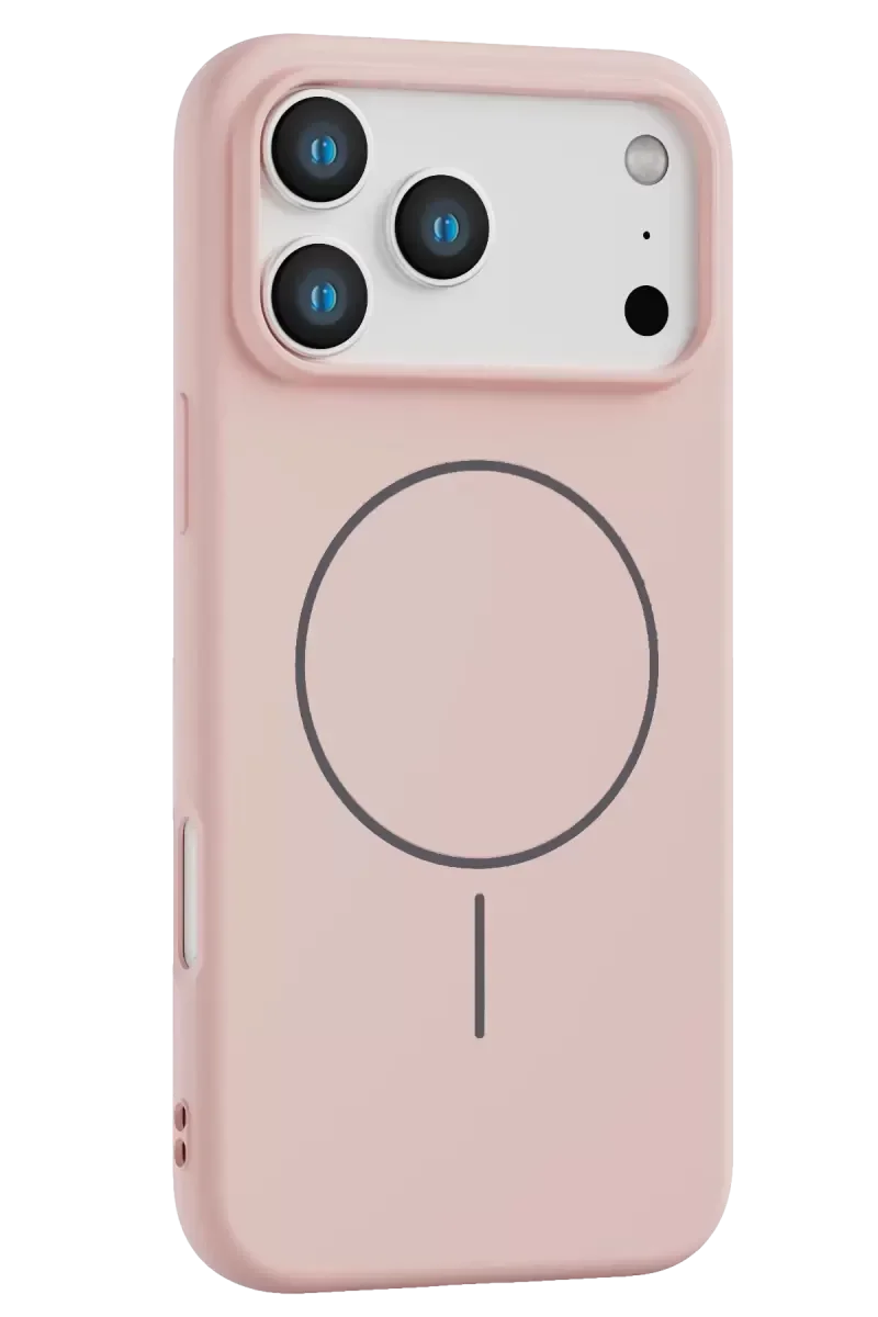 iPhone 17 ile Uyumlu Jully MagSafe Kılıf - Pudra Renk Şık ve Dayanıklı Koruma