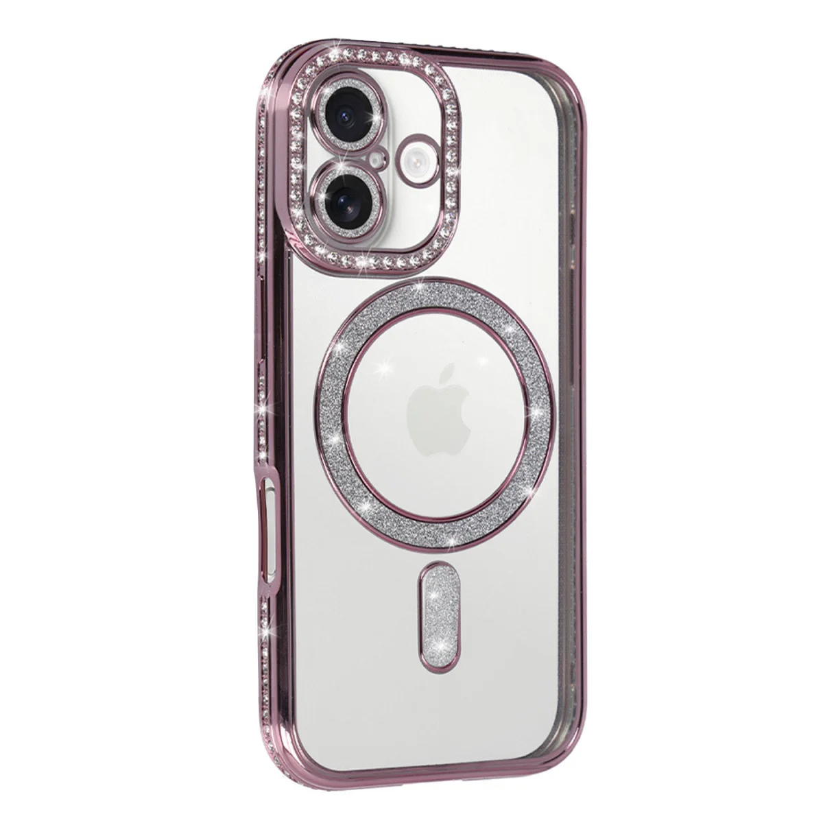 iPhone 17 Joke Simli Magneticsafe Kılıf - Pembe Parlak Elmas Tasarım