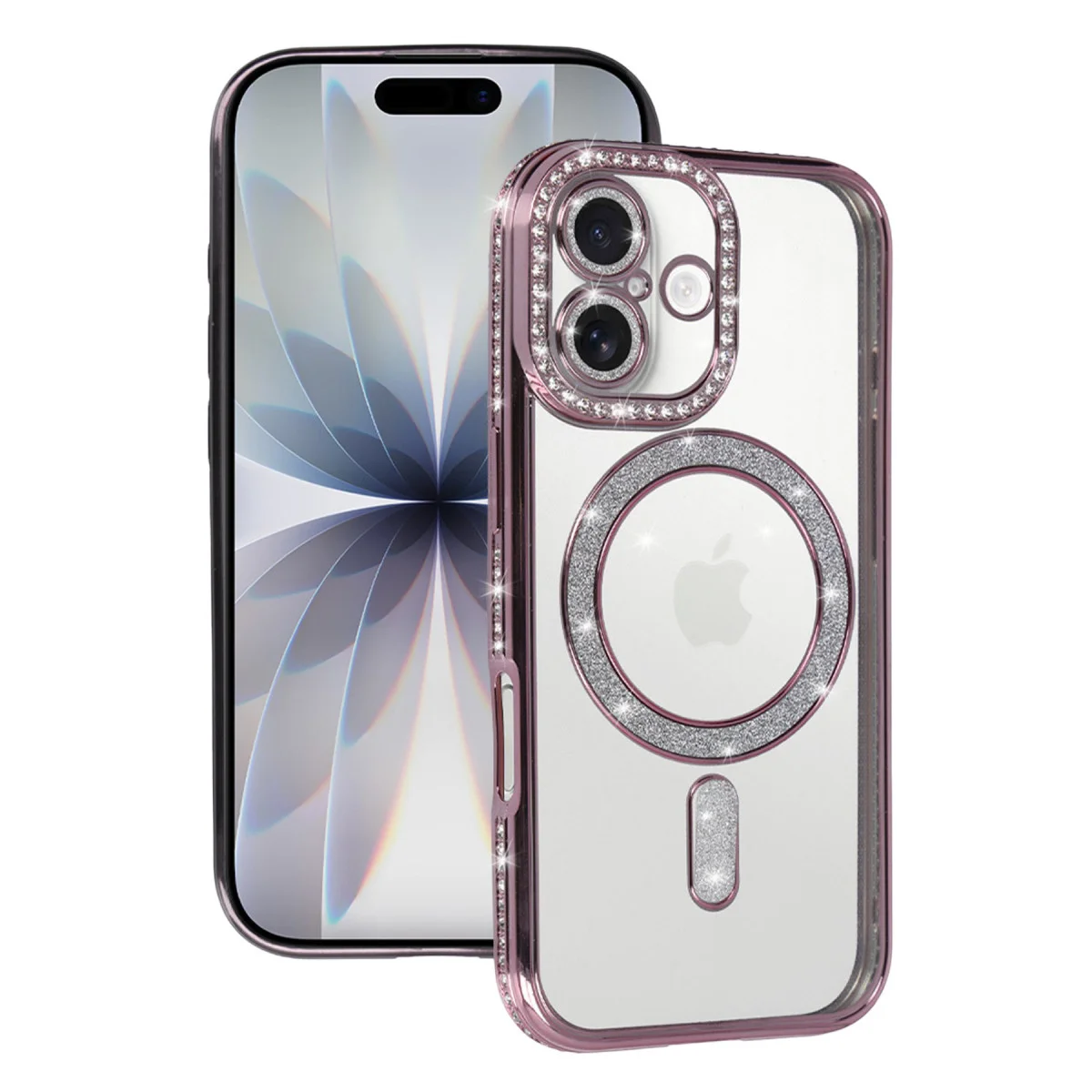 iPhone 17 Joke Simli Magneticsafe Kılıf - Pembe Parlak Elmas Tasarım