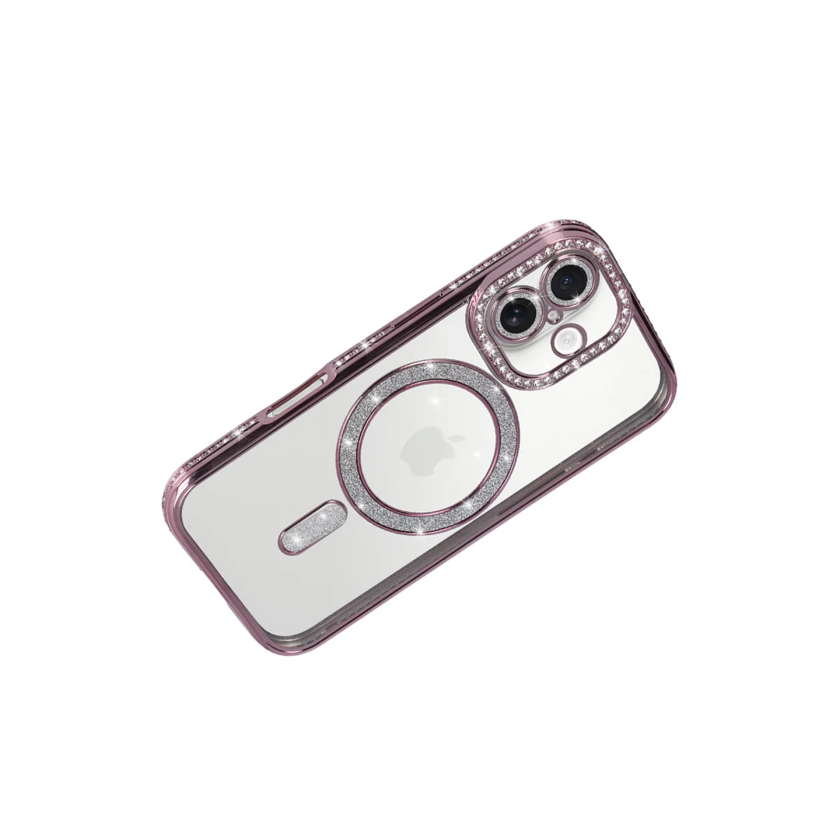 iPhone 17 Joke Simli Magneticsafe Kılıf - Pembe Parlak Elmas Tasarım
