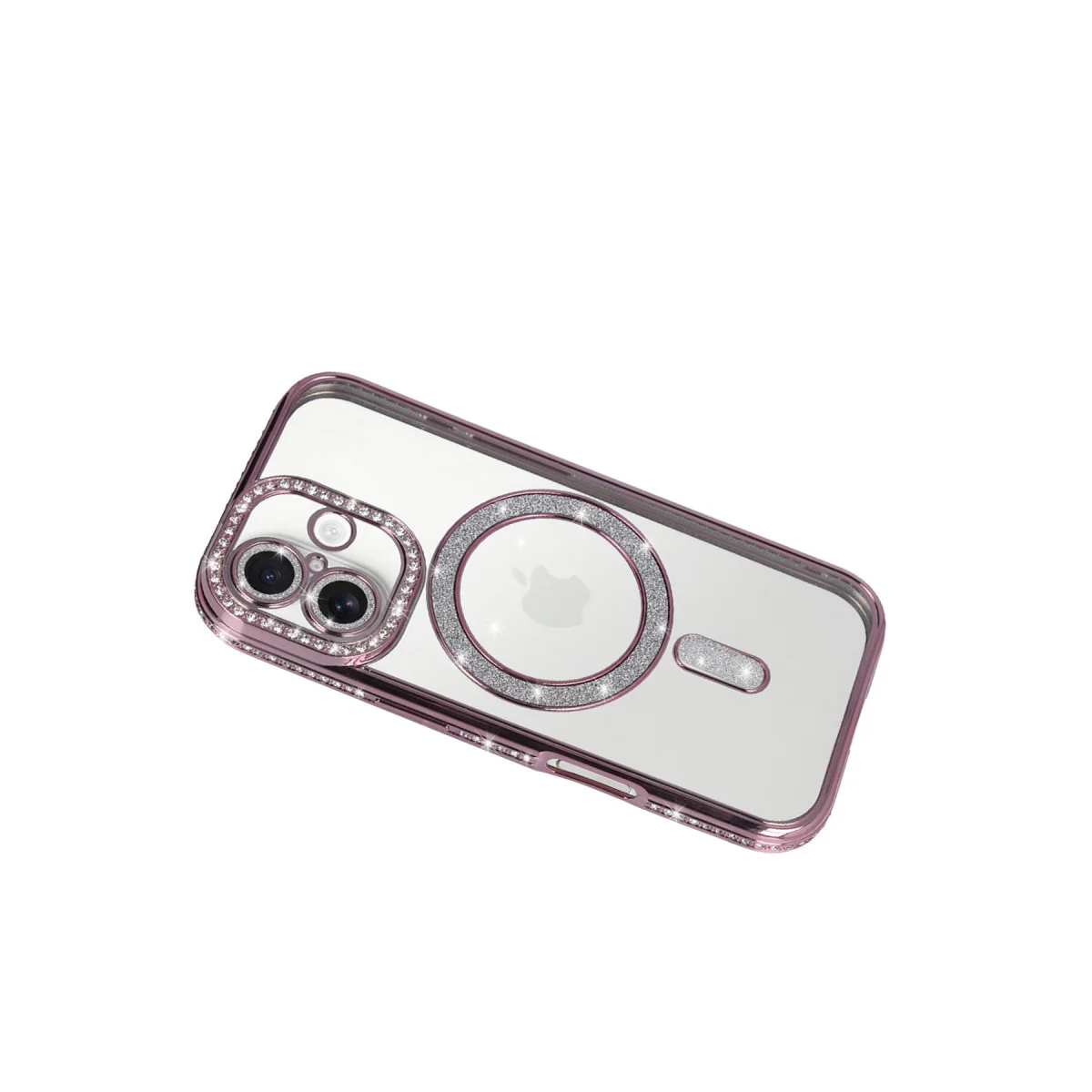 iPhone 17 Joke Simli Magneticsafe Kılıf - Pembe Parlak Elmas Tasarım